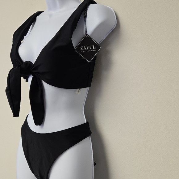 Zaful Knotted 2 piece Bikini Set Black L / 8 - Picture 3 of 9